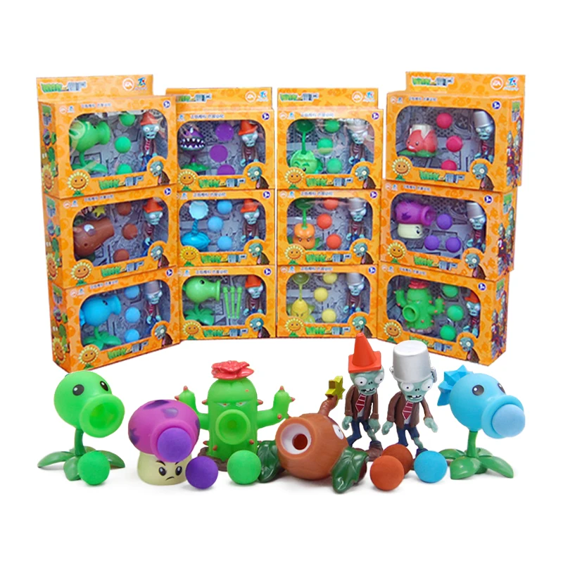 Deluxe Plants vs Zombies Action Figure Toy Set - 12 Unique Soft Silicone Game Characters