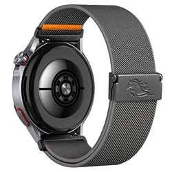 Nylon Loop Sport Bracelet Strap - Vibrant WatchBand Collection for 22mm Width (Dark Grey)