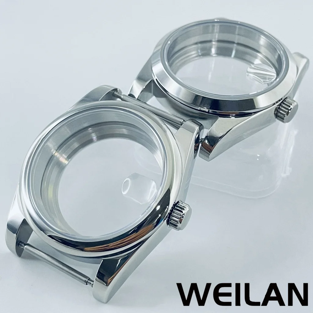 Silver Waterproof Watch Case with Sapphire Crystal, 36mm/40mm