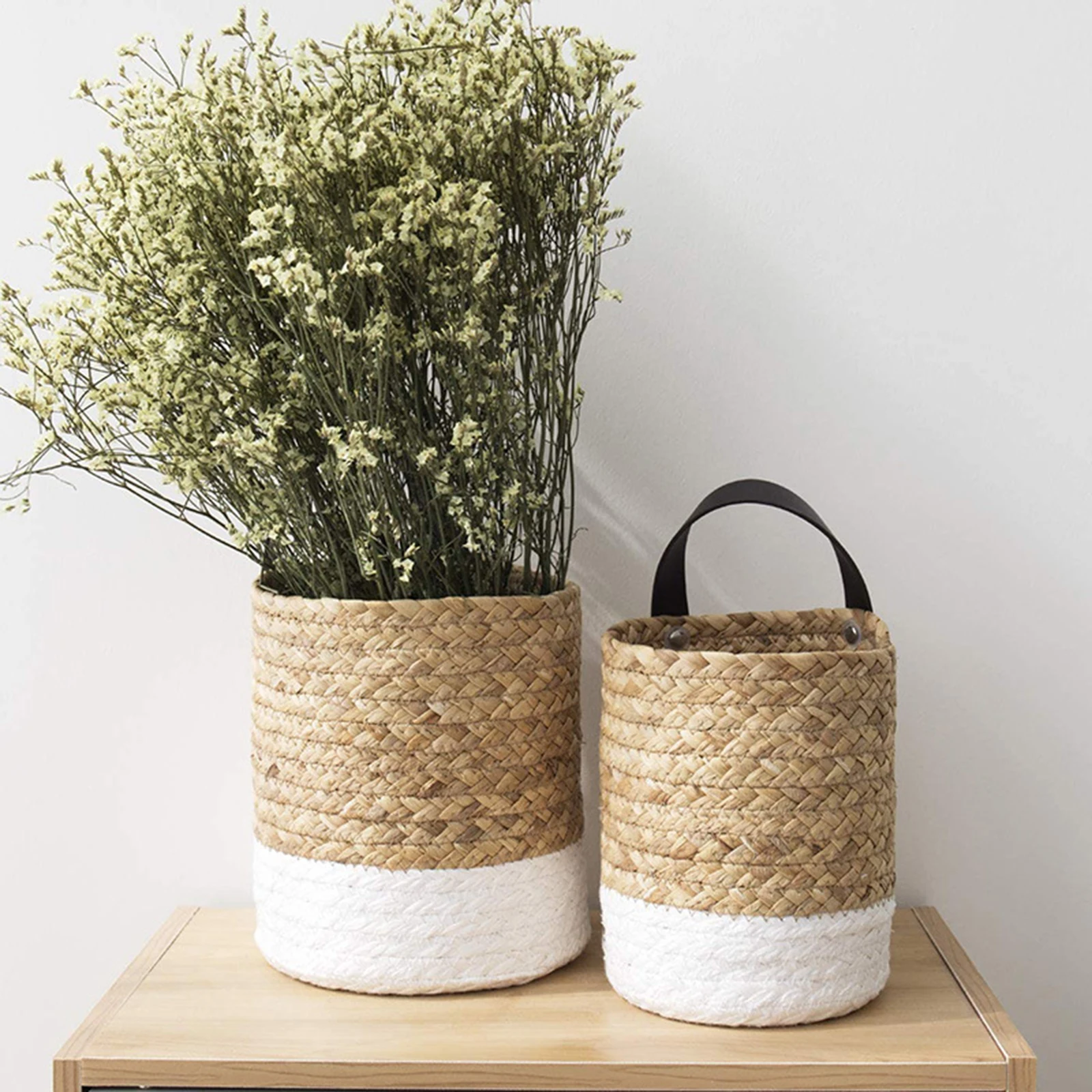 

Seagrass Storage Basket With Hanging Handles Home Boho Decoration