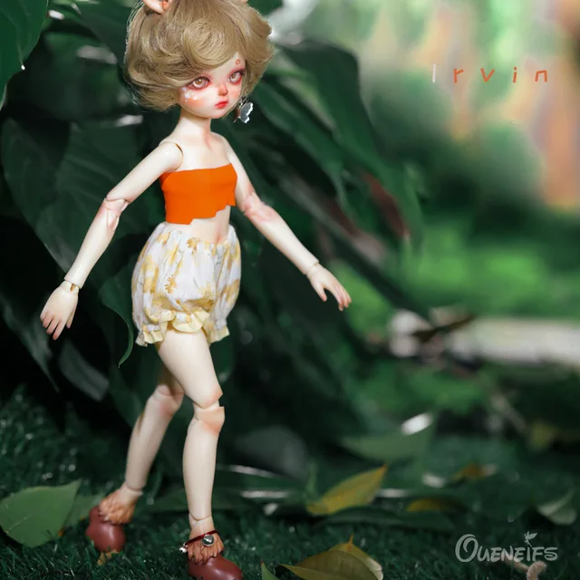 BJD Doll Shuga Fairy Irvin 1/6 Resin Forest Fantasy Deer Feet with Human Slim Body Cute Horn Ball Joited Dolls 2