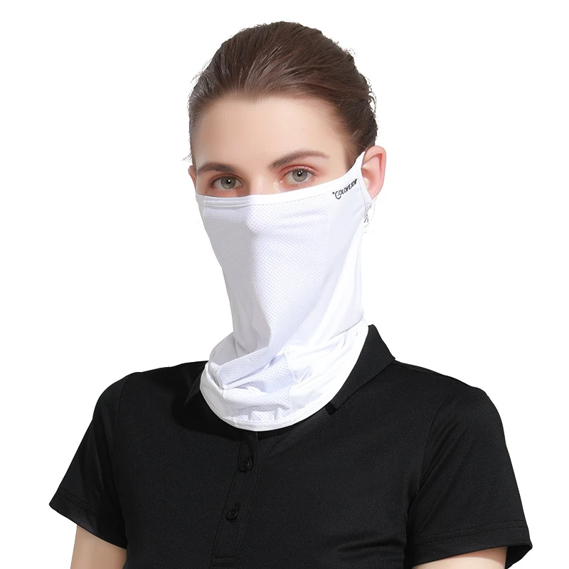 Ice Silk Sunscreen Mask Women Summer Anti-UV Quick-drying Face Cover Scarf Breathable Lady Neck Protection Hanging Ear Headband