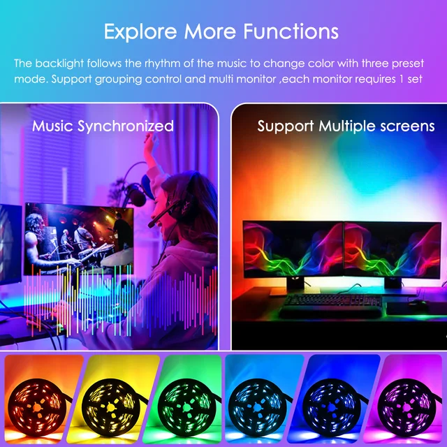 몰입적 PC 게이밍을 위한 스마트 RGB LED 테이프