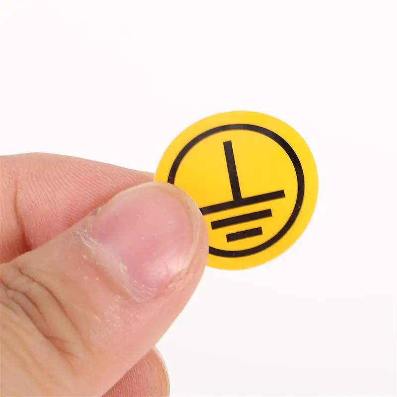 Earth Grounding Symbol Decals Signage Sticker Synthetic Paper Electric Labels Warning Electrical Sticker Grounding Warning Decal grounding warning decal