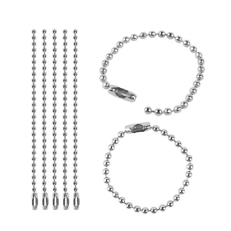 A52E 150er-Pack Kugelkette, vernickelte Kugelkette, Halskette, verstellbare Zugkette – Detail 8