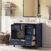 36 Inch Bathroom Vanity with Sink Top,Freestanding Cabinet with 2 Doors & 4 Drawers,Solid Wood Frame, Counter top with Left Sink 3
