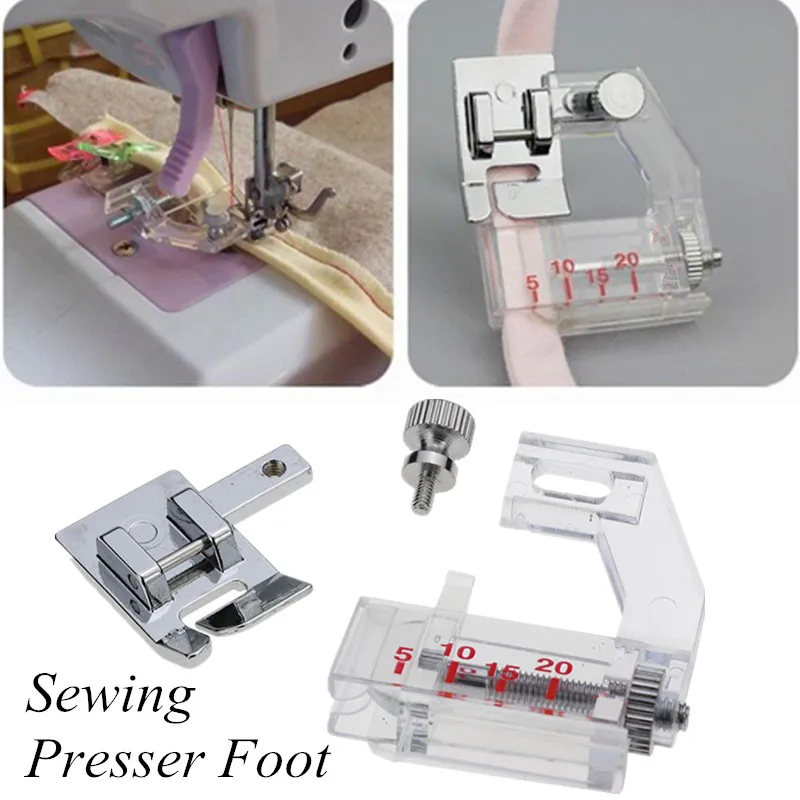 Sewing Machine Presser Foot Bias Cloth Binder Stitch OverLock Zipper Ruler Parts Home Essentials Industrial Sewing Supplies