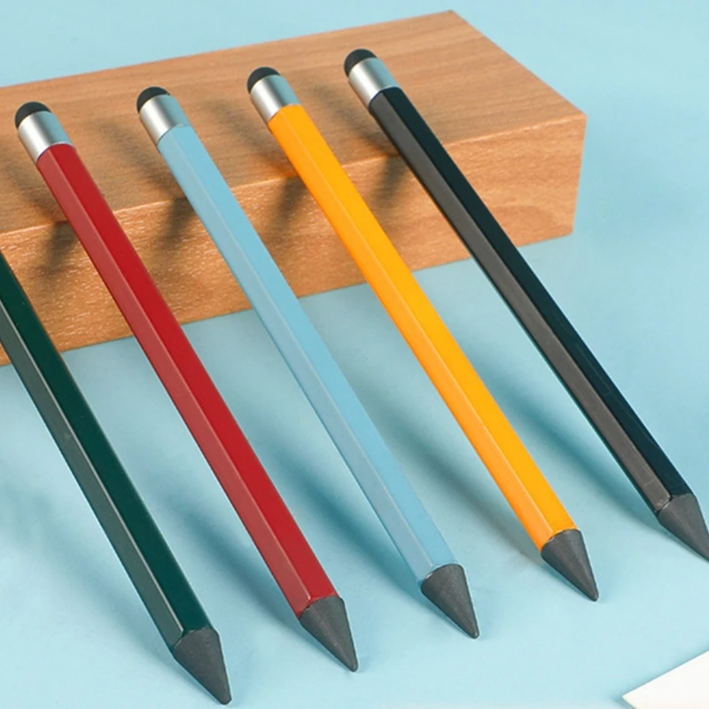 

Metal Everlasting Pen with Stylus Tip Refillable No Sharpening Inkless Pen Sketch Pencil for Beginner Kid Drawing