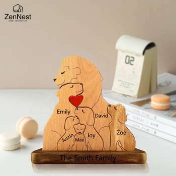 Wooden Family Puzzle Personalized Name Puzzle Wooden Lion Puzzle Art Home Decor Christmas Thanksgiving A warm gift for mom