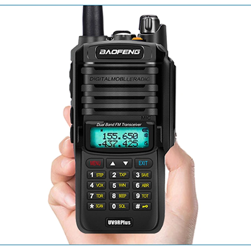 Baofeng-Waterproof Walkie Talkie, UV 9R Plus, Ham Radio, Cb Radio, Comunicador with FM Radio, 15W, 2Pcs 2