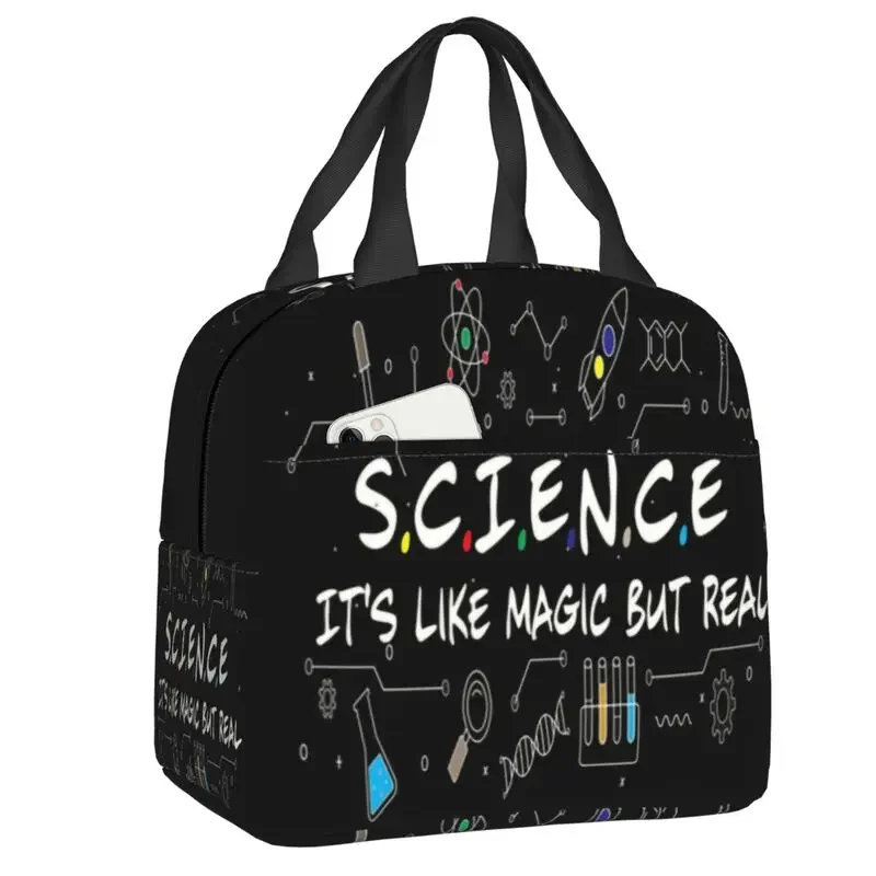 

Science It's Like Magic But Real Insulated Lunch Bags Chemistry Math Teacher Leakproof Cooler Thermal Bento Box Women Children