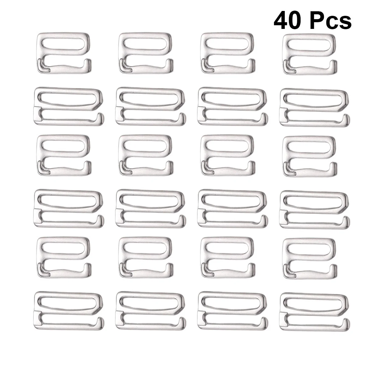 

40pcs Buckle Adjustment Strap Slides Buckle Sewing Clips Clasp Hooks for Women Girls (Silver)