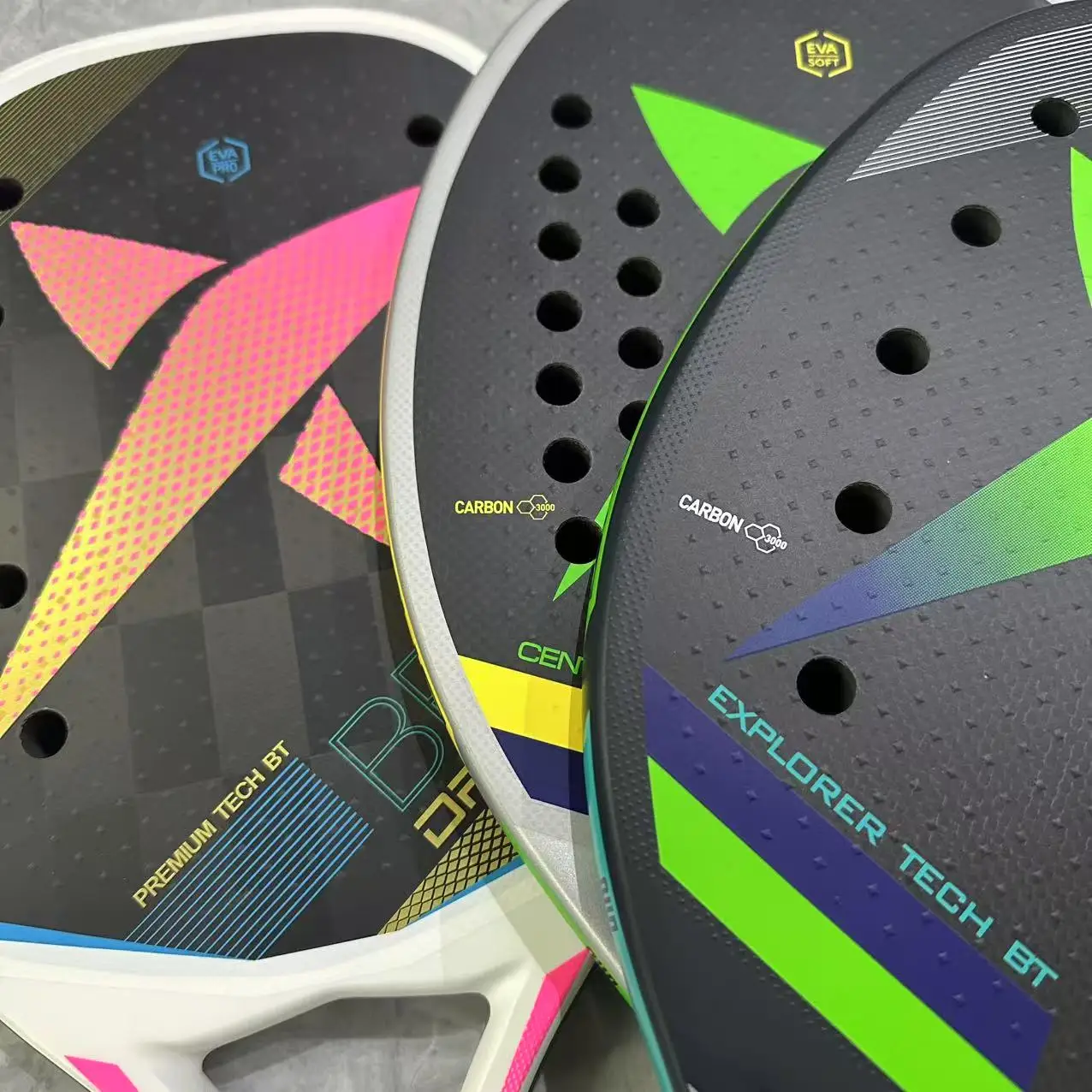 Tennis Racket Beach 3K Full Carbon Fiber Rough Surface Interlayer EVA Foam