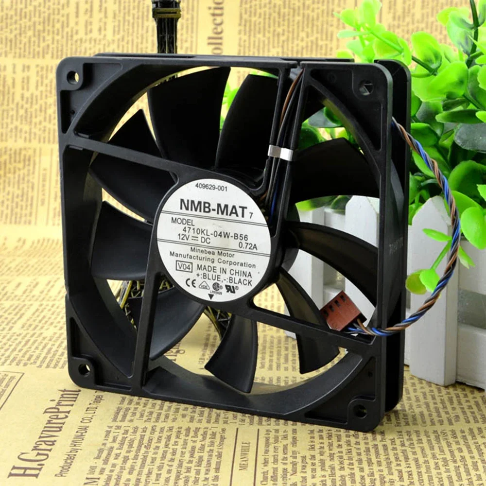 For NMB 4710KL-04W-B56 12cm 12025 120X120X25mm DC12V 0.72A 4-wire PWM industrial case axial cooling fans
