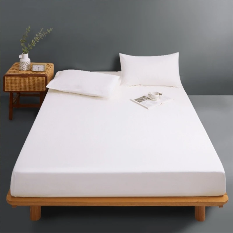 Waterproof Fitted Mattress Protector Breathable Great Quality Solid Color Mattress Hotel Home Fitted Sheet Queen Size Twin Size