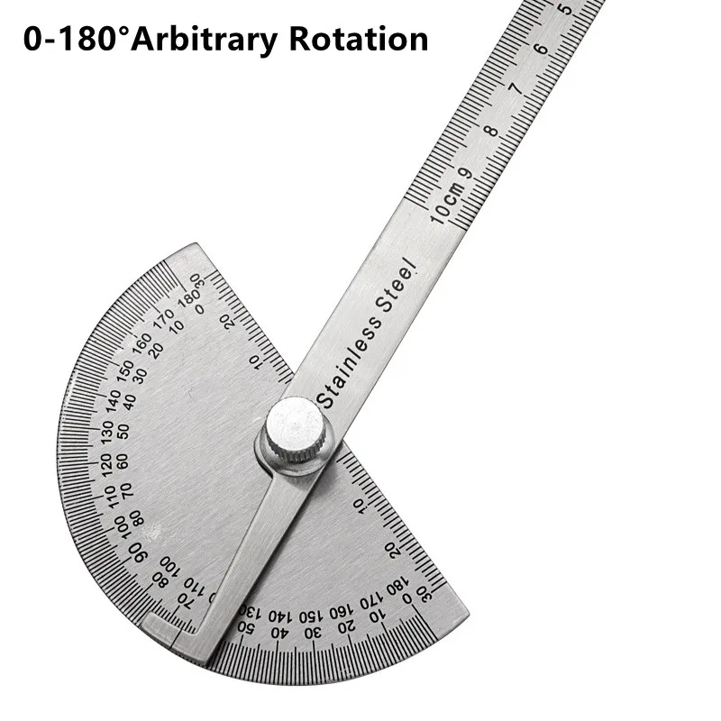 180 Degree Protractor Metal Angle Finder Angle Ruler Woodworking Tools Measuring Ruler Angle Meter Stainless Steel Goniometer 5