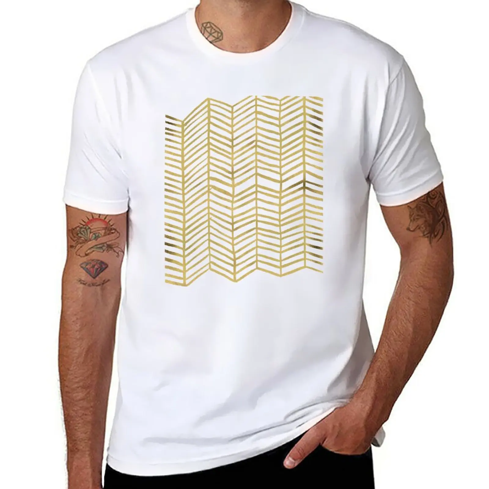 

New Gold Herringbone T-Shirt tees custom t shirts design your own funny t shirts customized t shirts mens graphic t-shirts funny