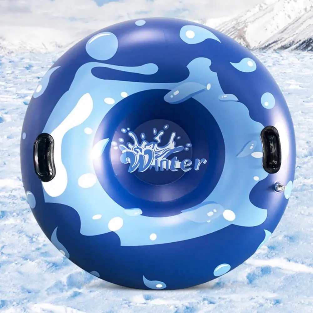 Cold-Resistant Inflatable Snow Tube with Handle Vibrant Color Thickened Ski Circle Heavy Duty Snow Sled Outdoor Winter Toys