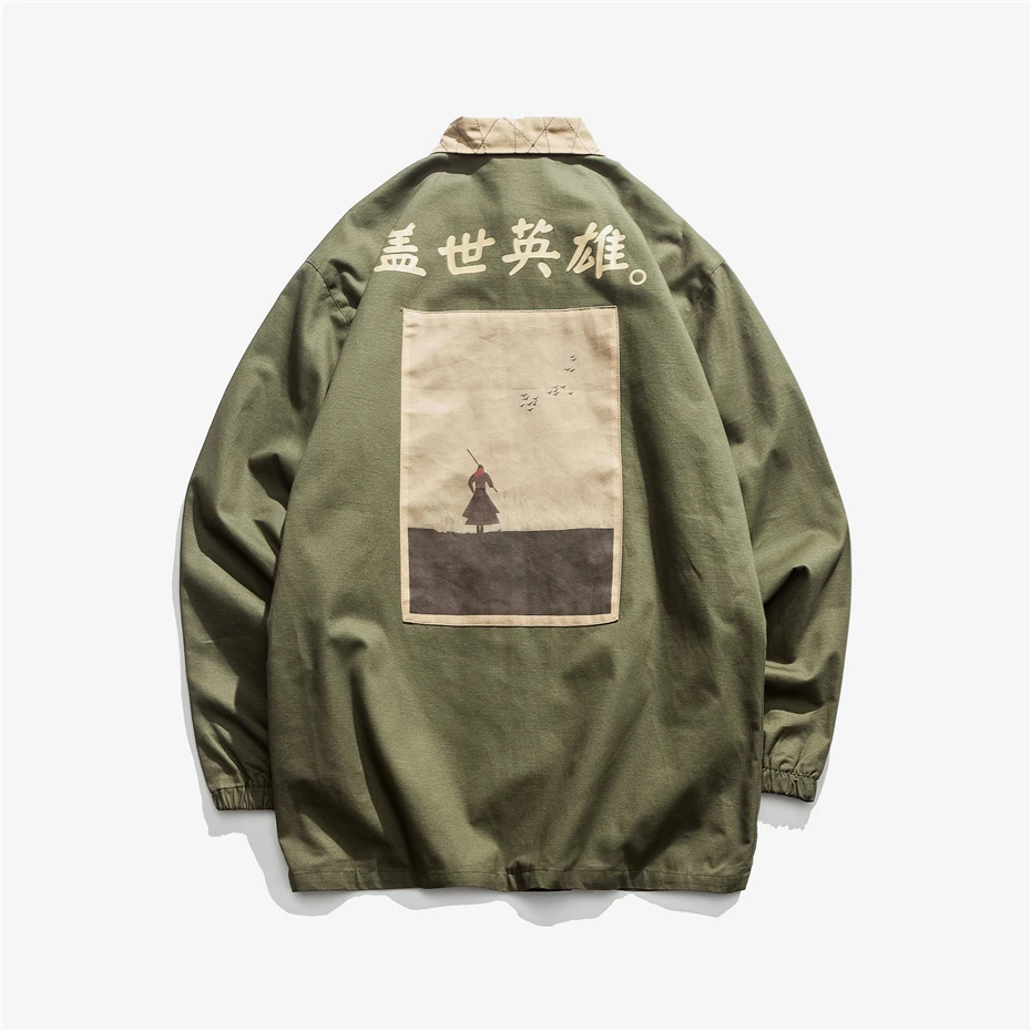 Japanese Style Harajuku Jacket Men Fashion Patchwork Jackets Coats Male Vintage Button Jacket 4