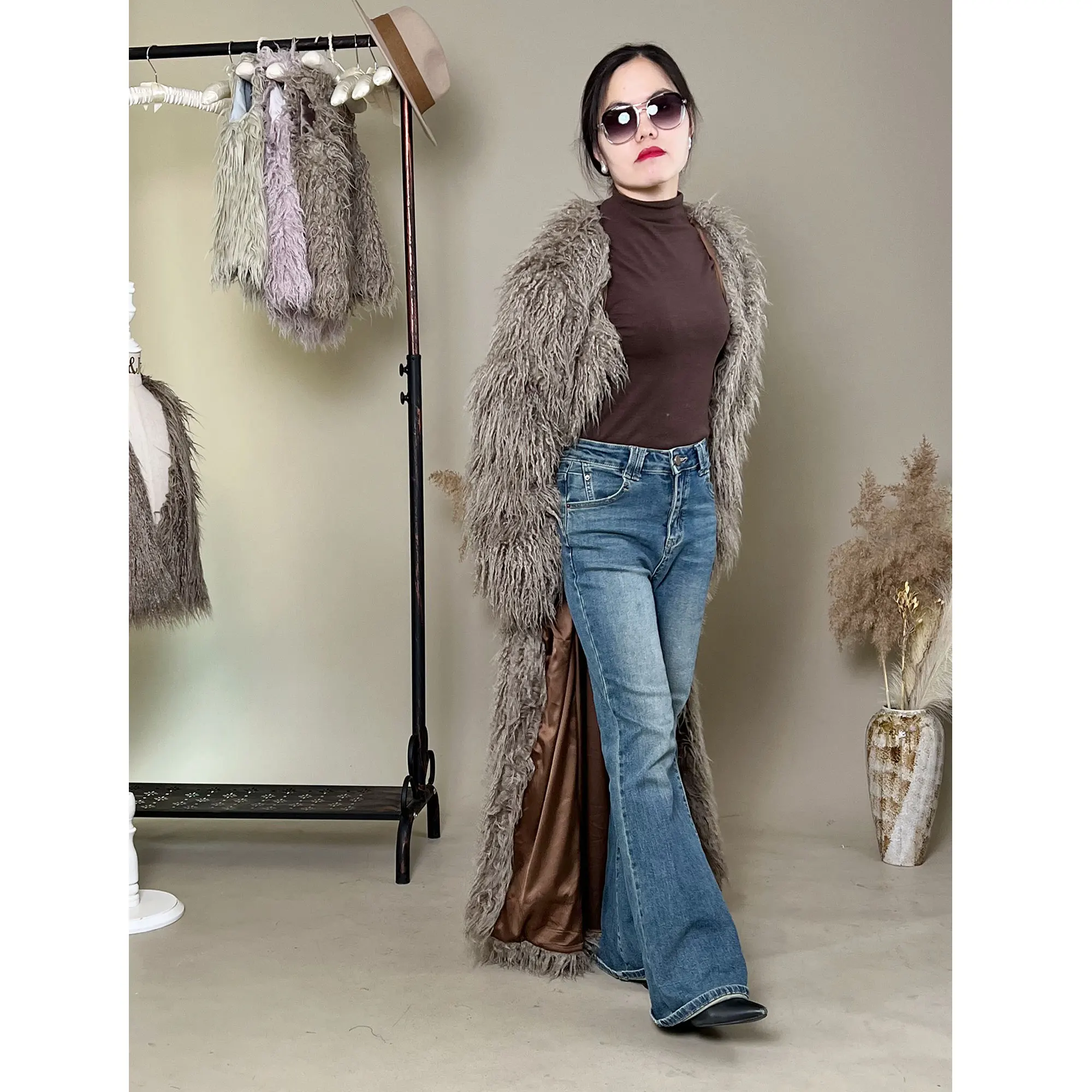 Don&Judy Fur Long Coats Maternity Pregnancy Women Overcoat Large Size Oversize Faux Fur Jackets Autumn Winter Female Outerwear