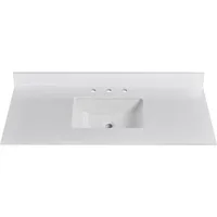 48 Inch Solid White Vanity Sink Top, Engineered Stone Vanity Top,8 Inch Widespread Faucet Hole with Backsplash Countertops 2