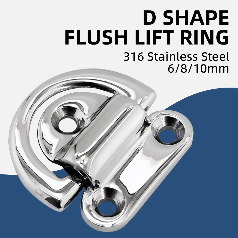 6/8/10mm Boat Recessed Hatch D Shape Pull Handle 316 Stainless Steel ...