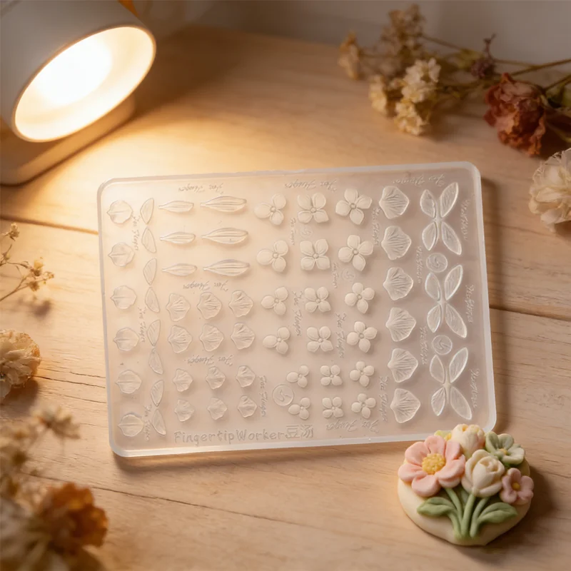 나비와 꽃 네일 스텐실 ?   3D 실리콘 조각 몰드 얇은 세척 가능한 스탬핑 플..