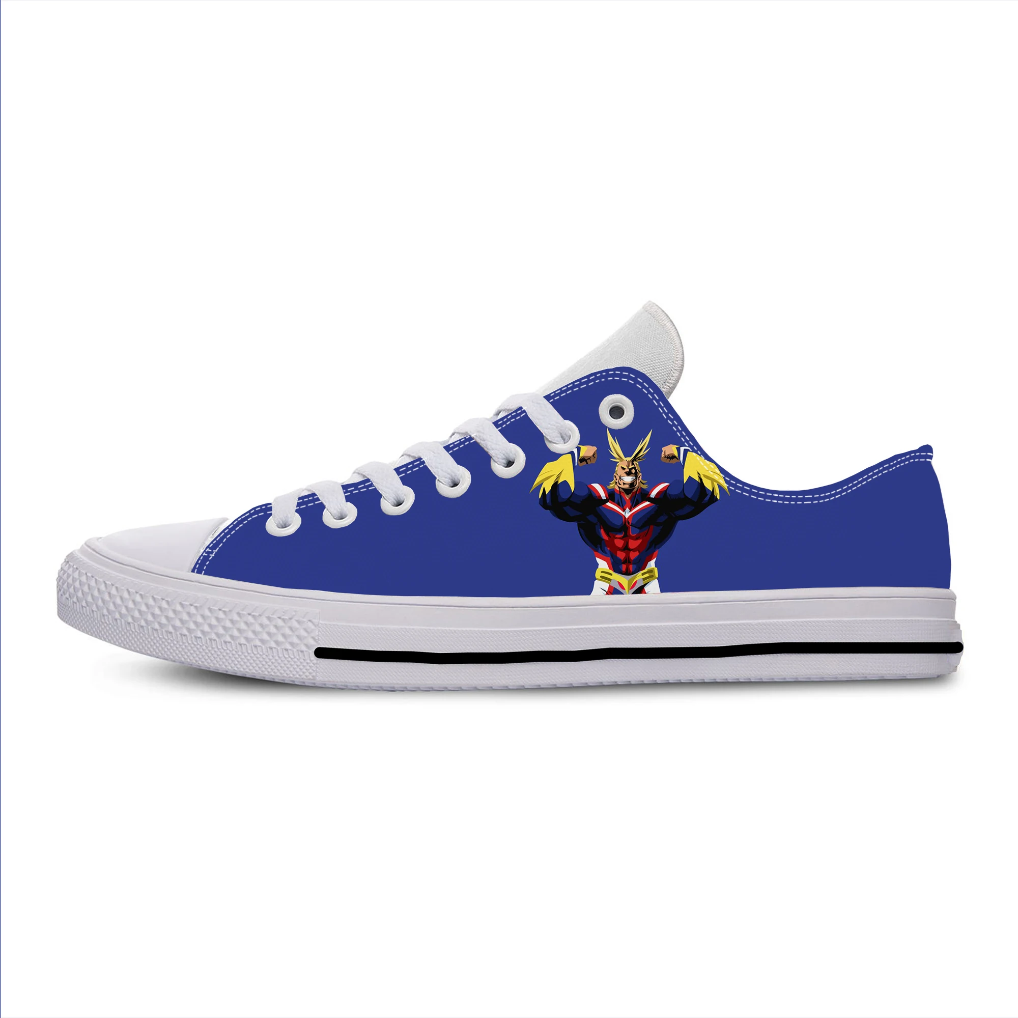 Japanese Anime Manga My Hero Academia All Might Casual Cloth Shoes Low Top Lightweight Breathable 3D Print Men Women Sneakers