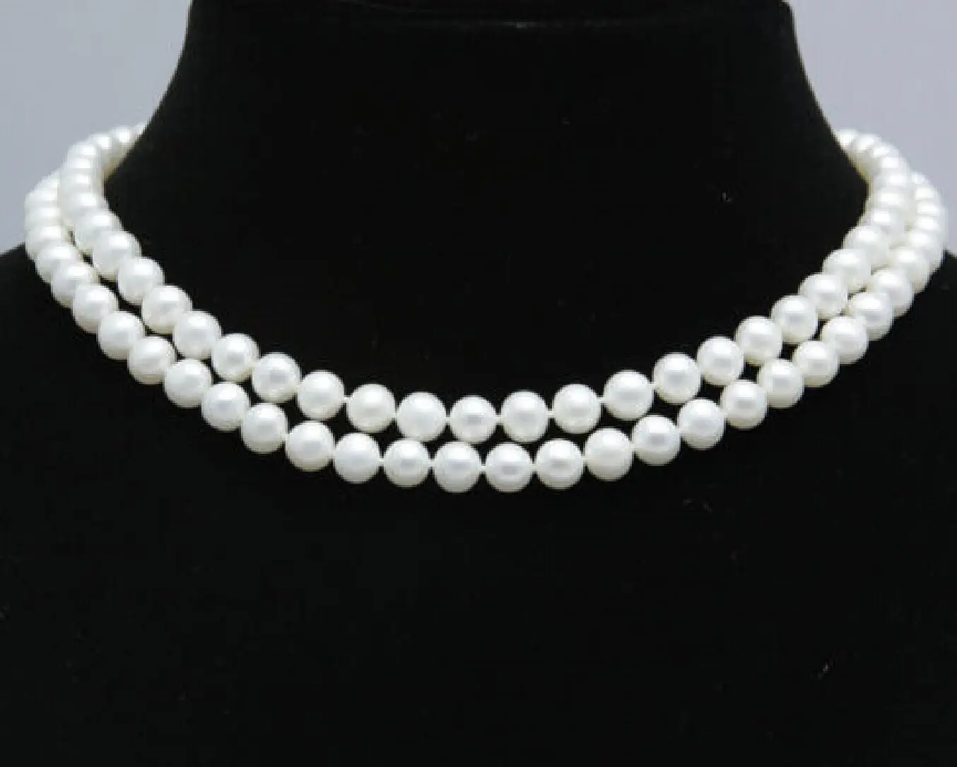 

genuine AAA++ 8-9mm white cultured pearl necklace 17-18" 925 silver