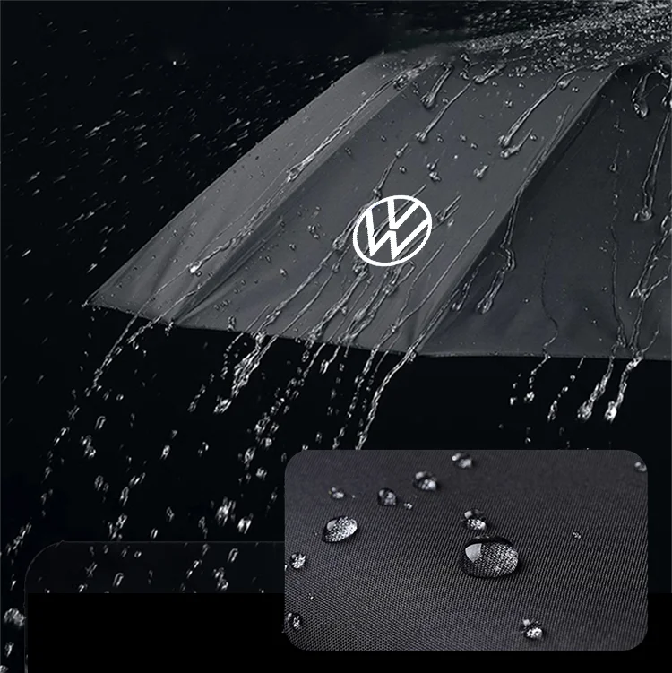 12본 자동 우산 UV 차단 차량 엠블럼 우산 (폭스바겐 VW GTI 폴로 골프 파사트 티구안 제타 아테온 용)