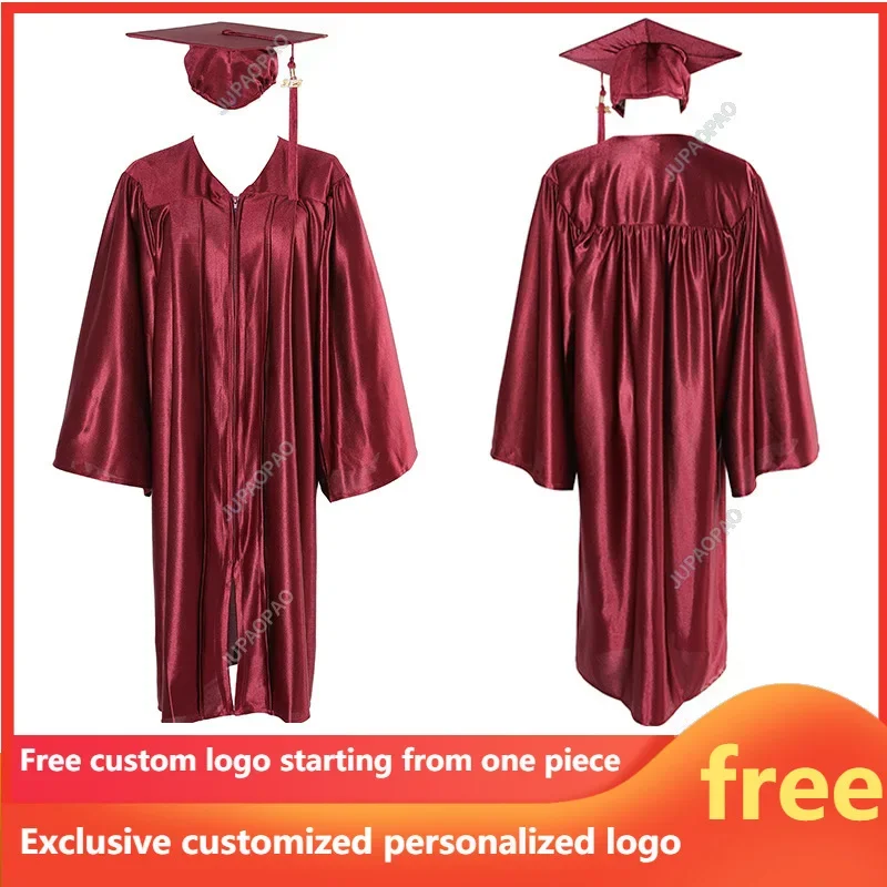 Adult Graduation Dress Hat Cover Zipper University Graduation Dress Robe Hat European and American College Robe
