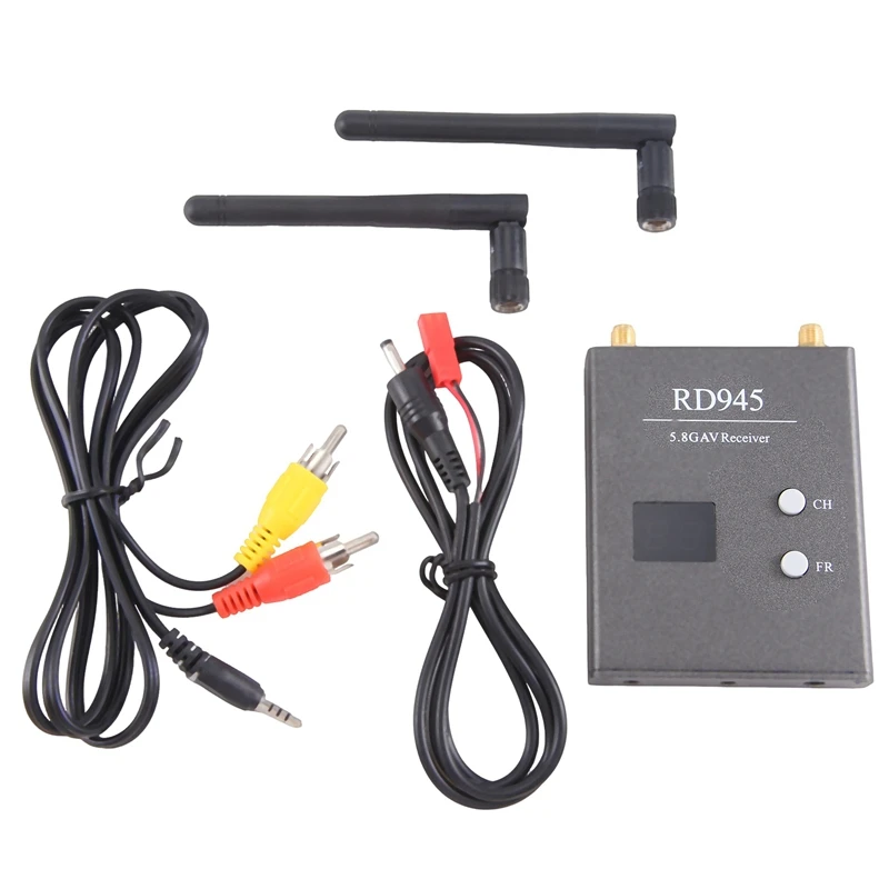 

RD945 5.8G 48-Channel Dual Module Receiving Switch Image Transmission Receiver Model Airplane Accessories Black