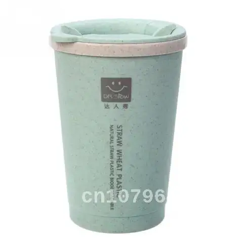 

280ML Water Cup Double-wall Insulation Wheat Fiber Straw Coffee Cup Travel Mug Leakproof Creative Coffee Cup Portable Water Cup