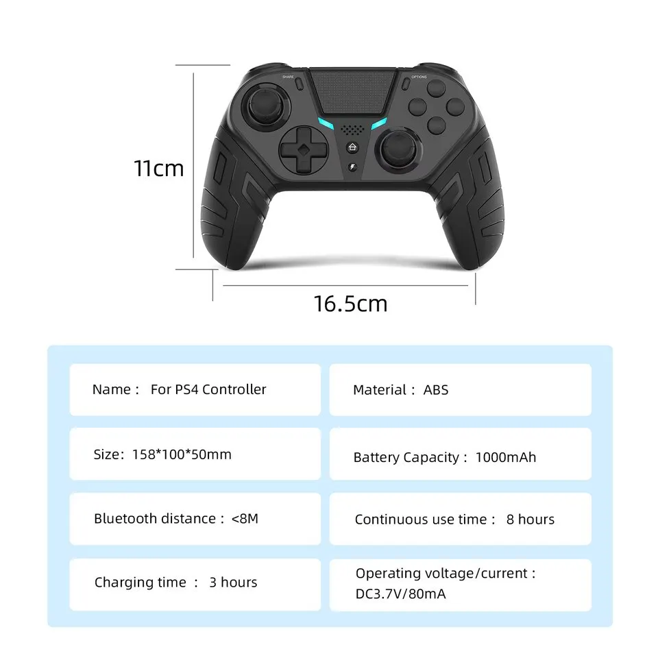 Game Controller For PS4 Wireless Controller Dual Vibration Bluetooth Gamepad Programmable Turbo Function For PS4 Console Android IOS PC Joystick