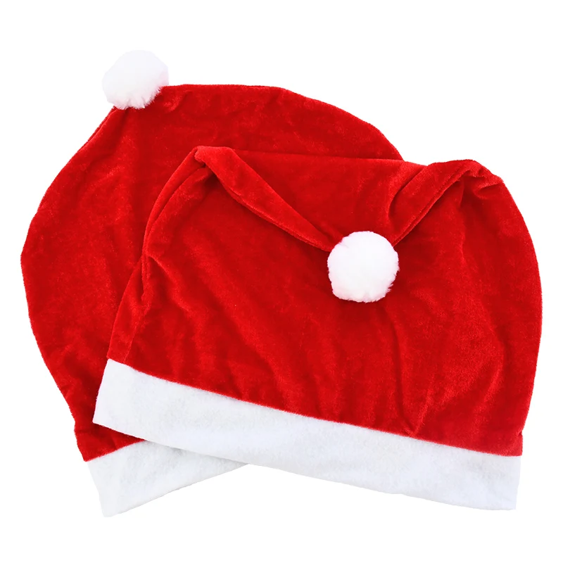 Santa Hat Christmas Car Headrest Cover Seat Protection Hat Kids Headwear Accessories Festival Party Decor Car Ornament Supplies