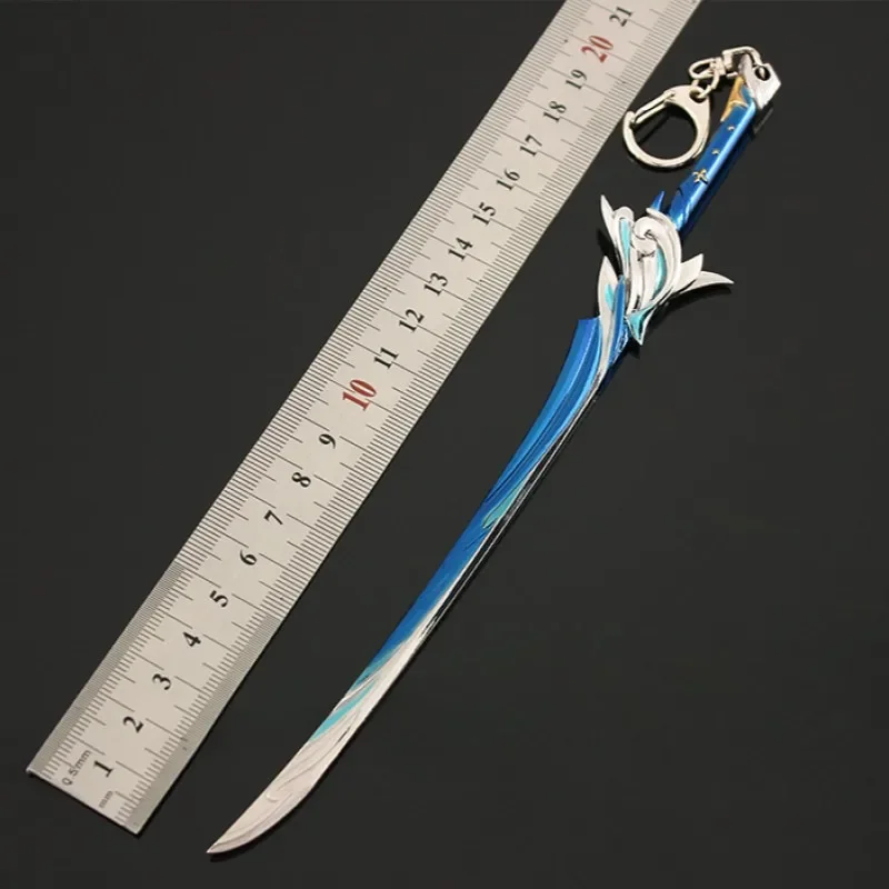 22cm Genshin Impact Weapon Haran Geppaku Futsu Game Peripheral Model Keychain Kamisato Ayato Replica Swords Knife Katana Kid Toy 4