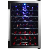 HBWF4303, 43-Bottle Wine Cooler Fridge Cellar with Curved Wire Shelves, Digital Control, Mirror Finish 2