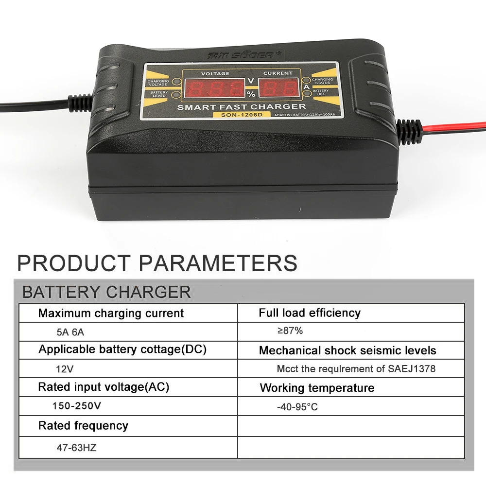 ISO - Chargeur de batterie 12V 6A - Chargeur de batterie Voiture