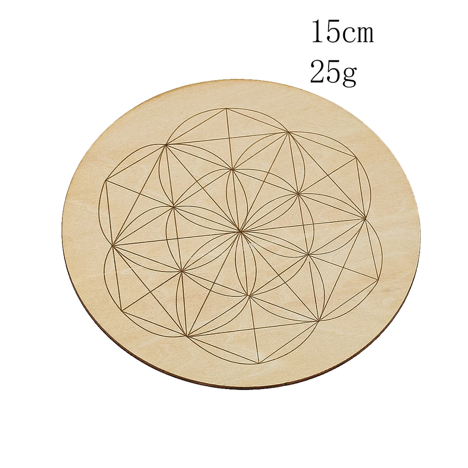 Houten kristallen rasterbord - Heilige Geometrie Wall Art, Chaakra