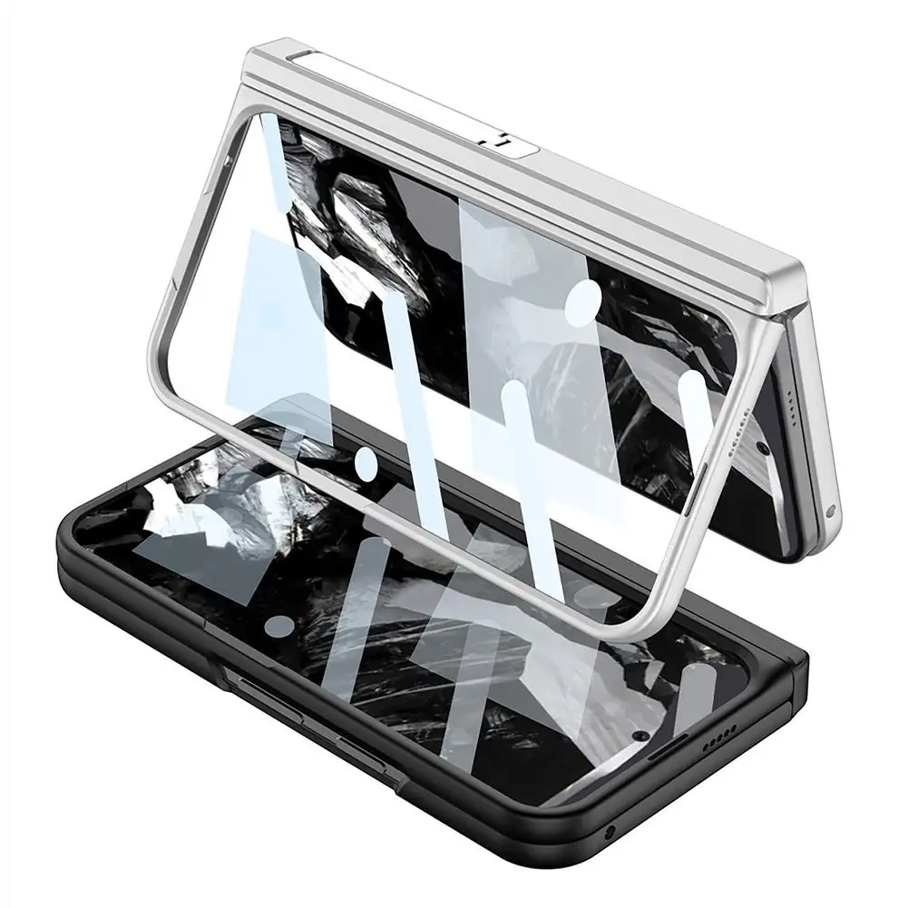 Premium Foldable Phone Case with Integrated Holder and Elastic Wrist Strap - Magnetic Hinge Shell Cover