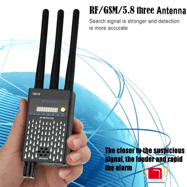 5G mobile signal WiFi interference shield detection GPS tracker. CDMA signal detector RF detector GSM audio detector 6