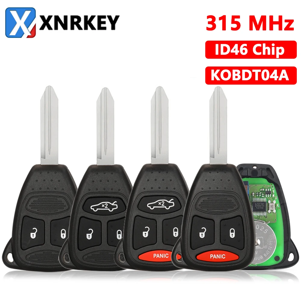 

XNRKEY 3/4 кнопка дистанционного ключа 315 МГц KOBDT04A для Dodge Chrysler Jeep Dakota Durango зарядное устройство 300 Aspen Grand Cherokee дистанционный ключ