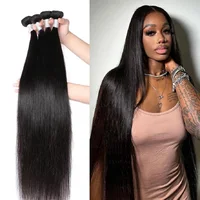 Brazilian 30 40 Inch Raw Virgin Unprocessed Human Hair Extensions Bone Straight Human Hair Weave Bundles 1/3/4 Pcs Double Wefts 1