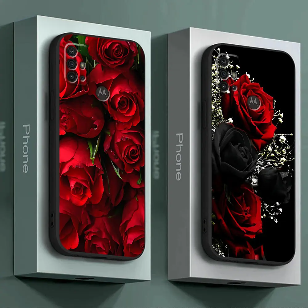 Vibrant Red Rose Silicone Matte Phone Case