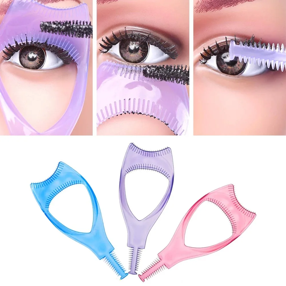 Eyelash Applicator Tool 3 In 1 Eyelashes Tools Makeup Mascara Shield Guide Guard Curler Eyelash Curling Comb Lashes Applicator - Eyelash -