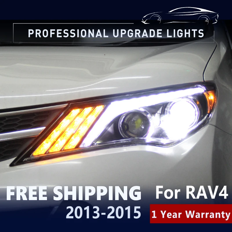 

Автомобильная фара в сборе для RAV 4 RAV4 2013-2016 светодиодный, улучшенная передняя фара DRL, ксеноновая биконусная линза, разрыв глаз, дизайнерские аксессуары для ламп