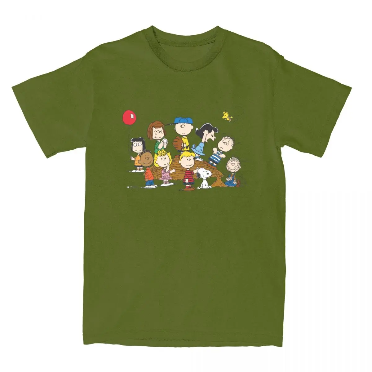 thumbnail image 1 of Camisetas con personajes de cómics de Peanuts para hombres y mujeres, divertidas camisetas con estampado de Snoopy, Charlie Brown y dibujos animados, 100 % algodón, 1 of 5