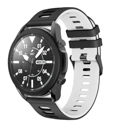 Silicone Sport Wristband Replacement - 2 - Pack, 20/22mm for 22mm (02 black - white)