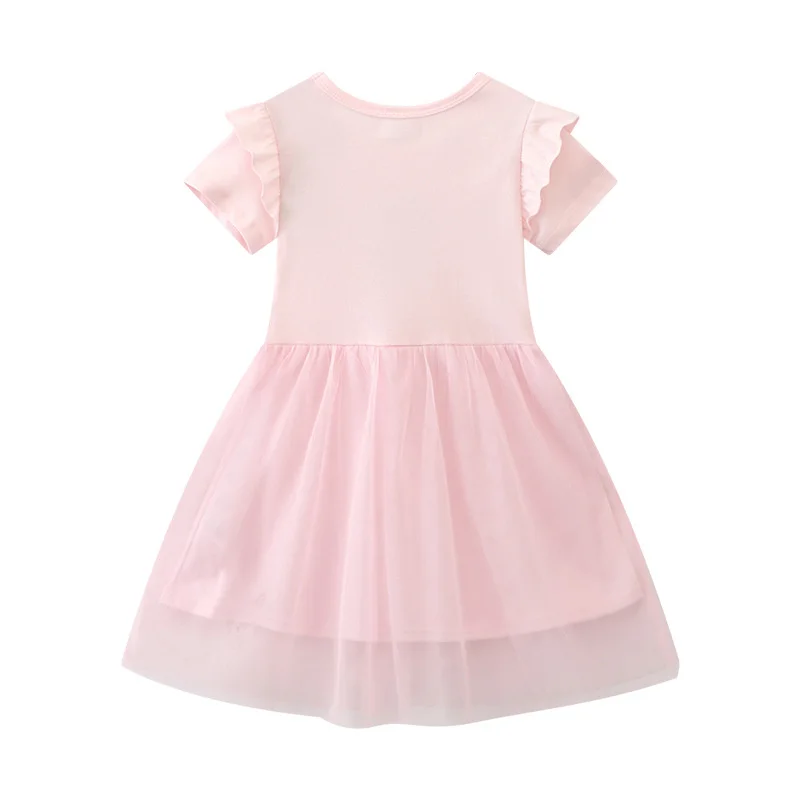 Jumping Meters 2-8T Summer Party Girls Dresses Tutu Princess Fairy Print Short Sleeve Birthday Wedding Baby Frocks Costume girls dress princess costume kids clothes