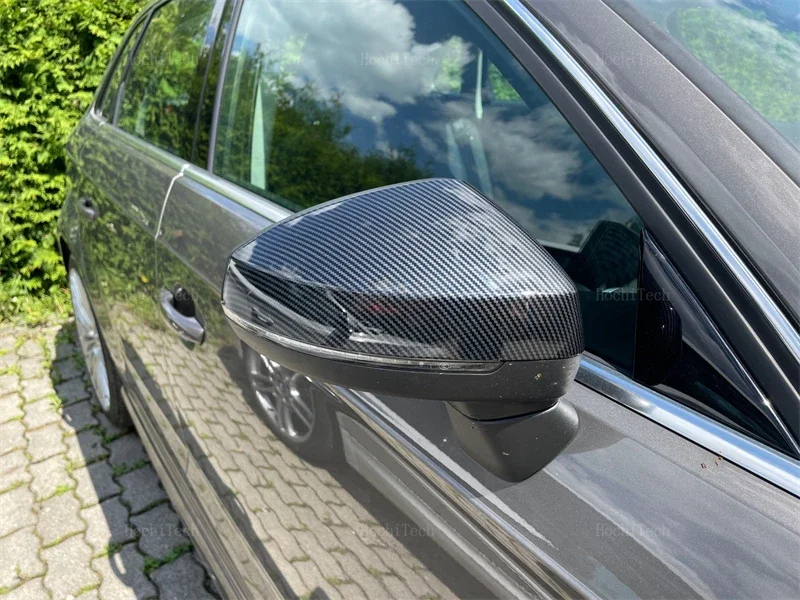 Für Audi A3 S3 8V RS3 2013-2019 Seite Assist Kappen Top Qualität ABS Rückspiegel Carbon Look helle Schwarz Seite Abdeckungen Kappe – Detail 28